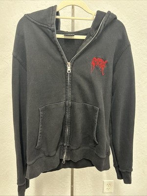 Revenge Street Wear Vintage Zip Hoodies Men Loose Hoodie Size L
