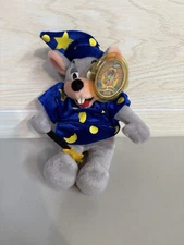Vintage 2003 Wizard Chuck E Cheese Plush Stuffed Limited Edition Figure 9" W Tag