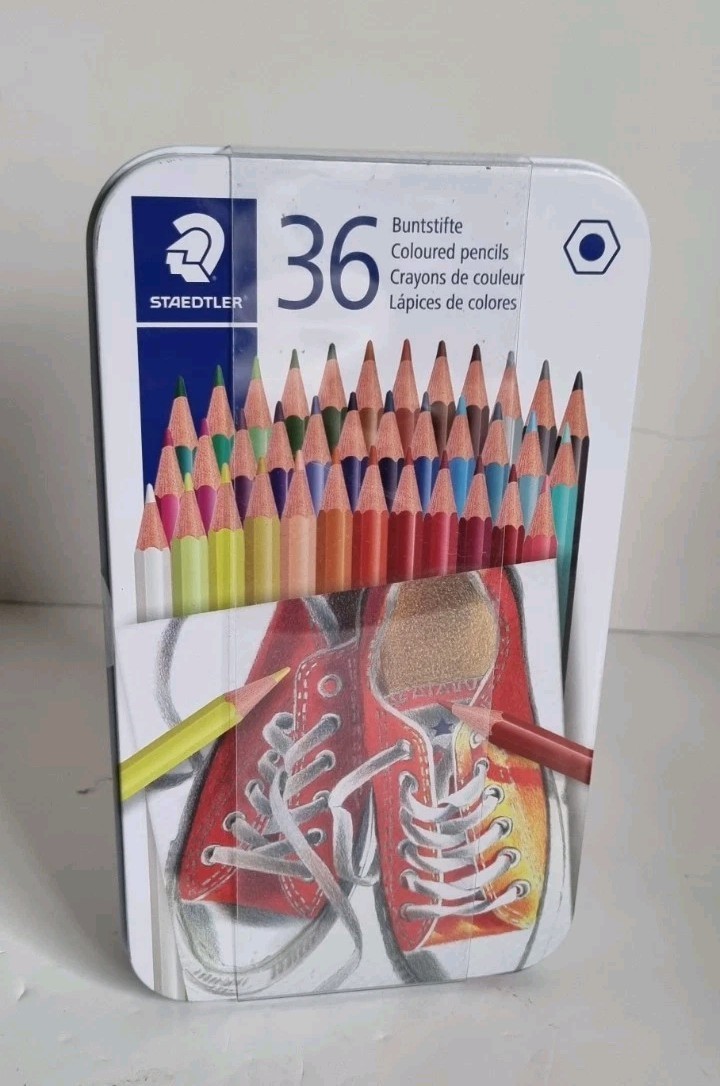 STAEDTLER 175 M36 Coloured Pencils 36 Pack In Tin Assorted Colours New