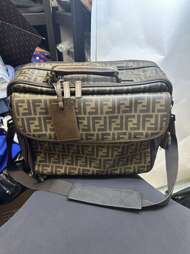 FENDI Zucca unisex Briefcase Suitcase Carryon Laptop Weekend Bag Authentic
