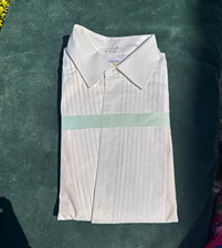 Vintage 60s 70s Arrow Formal Wear Pleated Tuxedo Shirt Made in USA White Size 15