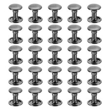 160Sets 9 x 8 mm Carbon Steel Double Cap Rivet Leather Rivets, Black