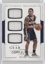 2016-17 Panini National Treasures Game Gear Triples 6/49 Jeff Teague #17 4v2