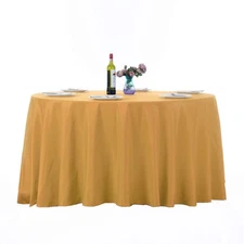 Gold Round Tablecloth 2 Pack 108 Inch Washable Polyester Fabric Wedding Decor
