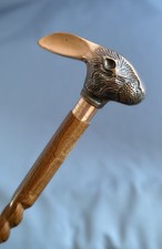 Victorian Style Antique Rabbit / Hare Head Handled  Wooden Walking Cane Stick