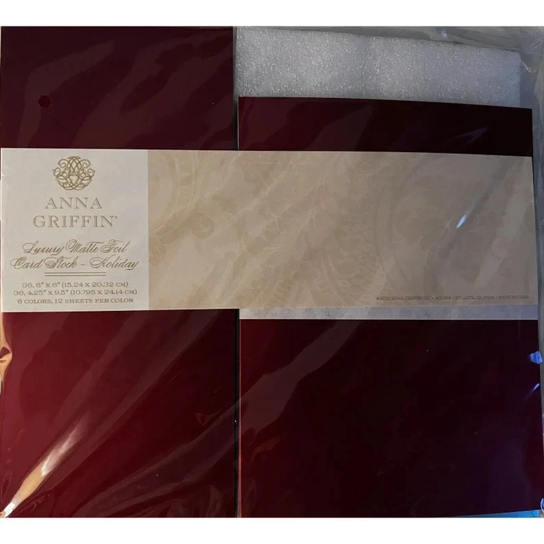 2 Anna Griffin Matte Foil Holiday Card Stock Set for Paper Craft Matte Foil Card - Image 4 of 4