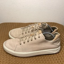 Olukai LaeAhi Li Ili Lace Up Sneakers Size 9.5 Round Toe Canvas Beige Outdoor