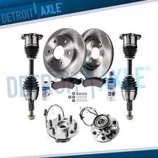 4WD FRONT Disc Rotors Brake Pad Wheel Hub CV Axle for Escalade K1500 K2500 Tahoe