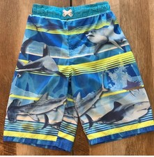 OP Ocean Pacific Boys Shark Print Swim Shorts Size Large 10/12 