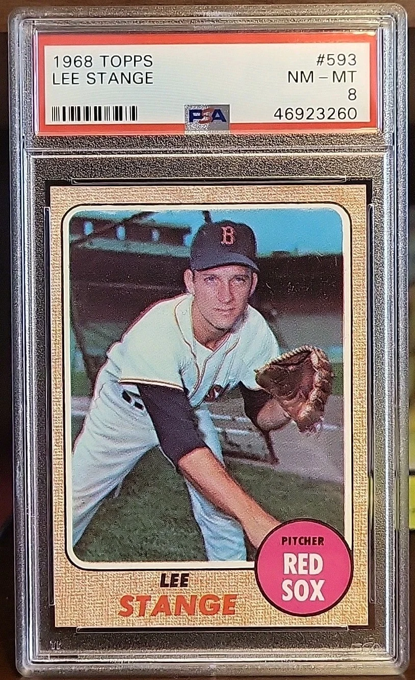 Deal for 1968 Topps #593 Lee Stange PSA 8 NM-MT Boston Red Sox