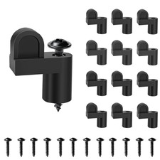 3/8 Inch Offset Window Screen Clips with Screws - 12 Pack Black