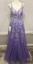 Prom Homecoming Dress Size 4 Purple Ball Gown Long NWT