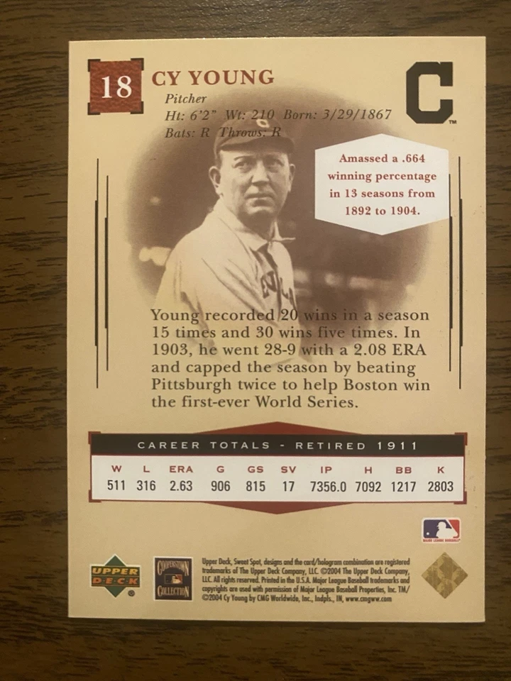 2004 Upper Deck Sweet Spot Cy Young #18 - Image 2 of 2