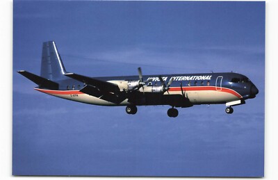 Postcard Airline INVICTA INTERNATIONAL Vickers Vanguard 952 G-AYFN AUC1.