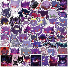 50 pcs Kawaii Gastly Haunter Gengar POKEMON Vinyl Stickers Anime Waterproof Set