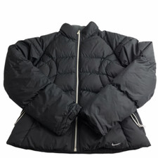Nike Down Feather Puffy Puffer Coat Jacket, Black, Full Zip Youth 8-10 Medium 
