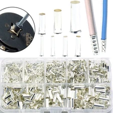 1100Pcs Bare Terminal Bootlace Ferrules Uninsulated Copper Wire Crimp Connectors