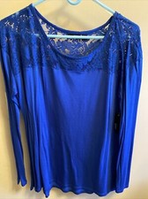 Women  s a.n.a Pullover Blue Top size X-Large XL NWT