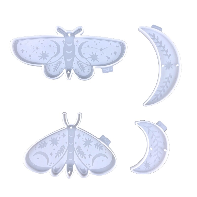 Jewelry Casting Mold for Butterfly Moon Silicone Pendant Mold Hanging Home Decor