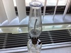 Vintage Glass Oil Lamp, Peace Logo — photo 2
