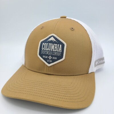 Columbia Hat Maple Khaki Mesh Blue Snow Cap Mountain Flex Fit Baseball  Hiking