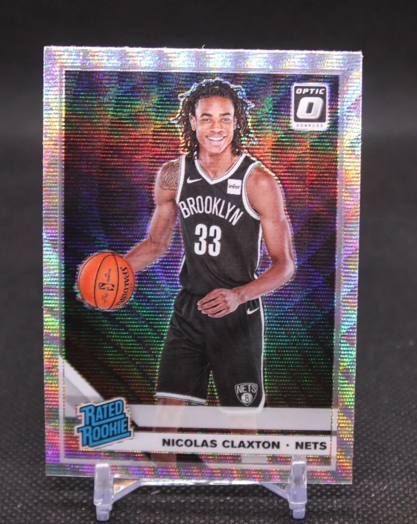 2019-20 Optic Nic Claxton Silver Wave Prizm Refractor Rookie SP RC #171 Nets UGA