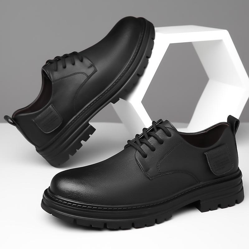 SAOLA Scarpe da uomo britanniche formal business pump casual con suola spessa tinta unita