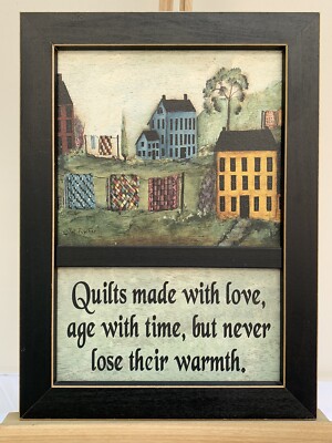 TrendyDecor4U ''Quilts Made With Love'' By Pat Frisher Framed ready to Hang Black