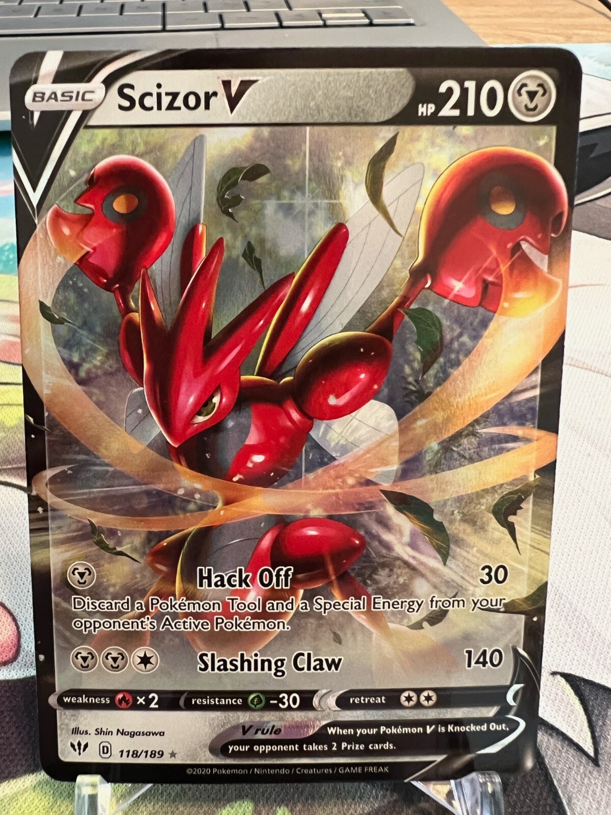 Scizor V - 118/189 Ultra Rare Darkness Ablaze NM Pokemon TCG
