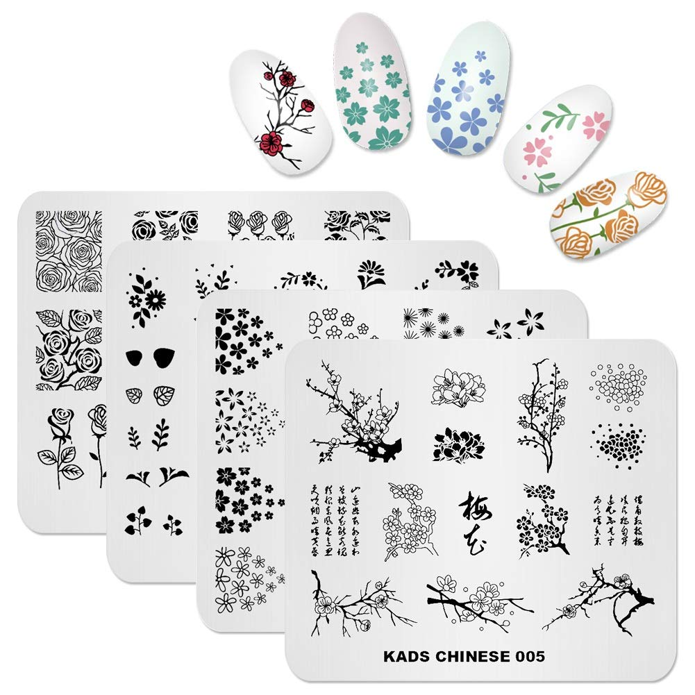 Nail Art Stamp Plate Flower Series Nail Stamping Plate Template Image Plate Nail