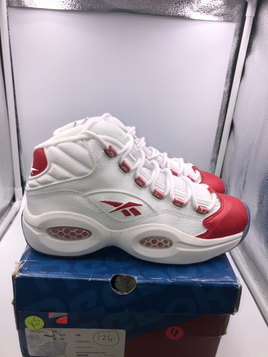 Reebok Question Pearlized Red Sz 5Y=Wmns Sz White Philadelphia