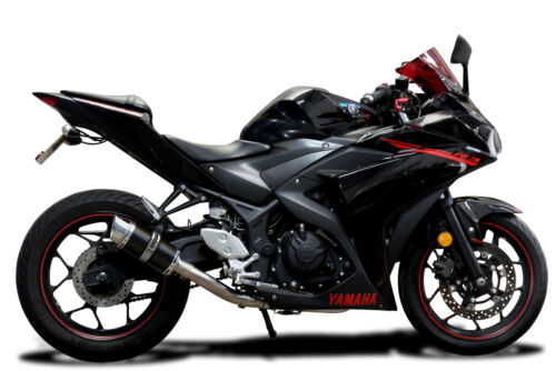 Yamaha YZF-R3 MT-03 Delkevic 2-1 Stainless Exhaust 8" Carbon Round Muffler 15-21 - Picture 3 of 3