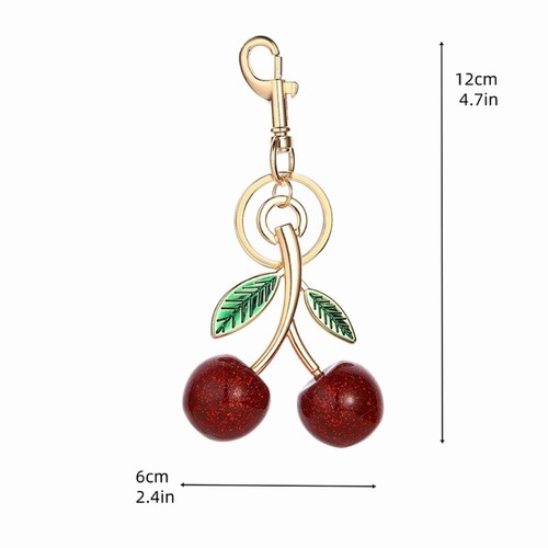 Alloy Cherrys Keychain Decorative Pendant for Bags And Vehicles Daily Use - Zdjęcie 8 z 8