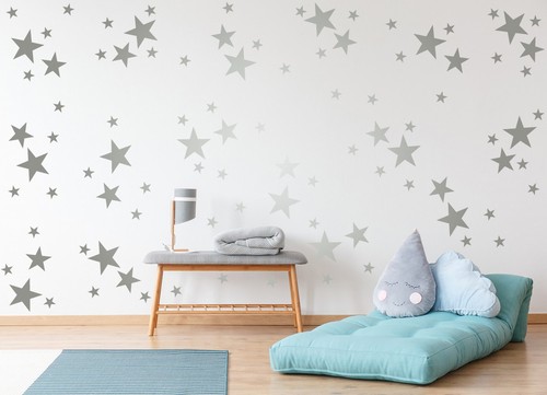 96 mixed size GOLD matt metallic STARS wall art stickers decals confetti window - Picture 4 of 4