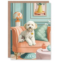Cockapoo Luxus Haustier Sessel PorträT Karte Mit Hundemotiv Geburtstagskarte