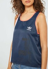 Adidas Originals Womens Active Icons OG Tank Top Tee Sports Fashion DH2974 Navy