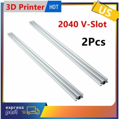 2Pcs 2040 V-Slot Anodized Aluminum Extrusion Profile Nut6 silver CNC 3D Printer