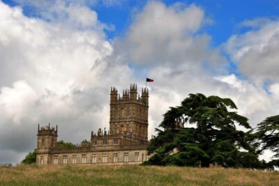 Highclere Castle Fernsehdrama Downton Abbey Hampshire UK Foto Bild Druck