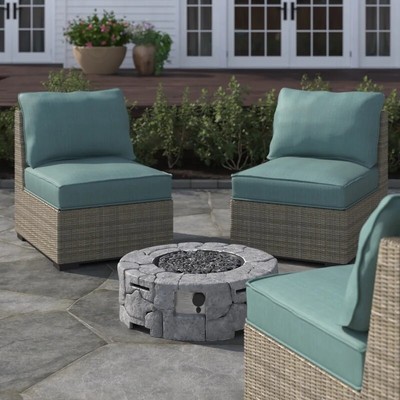 Living Source International 31''W Concrete Stone Propane Fire Pit in Gray Finish