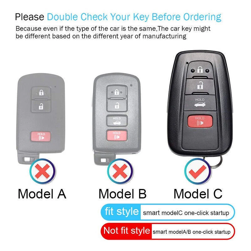 Funda Carcasa Llavero Control Remoto Coche 4 Botones Cuero Genuino Para TOYOTA RAV4 Camry Foto 2 de 3