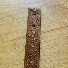 TONY LAMA WESTERN BELT TOOLED BROWN LEATHER 28" Leaves USA MADE TEX 050189
