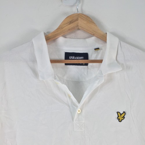 Lyle & scott mens polo shirt size 2XL white short sleeve collar cotton 099027 - Picture 2 of 8