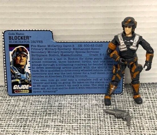 G.I. Joe Blocker Elimination Driver Vintage 1987 ARAH Damaged Gun With File Card