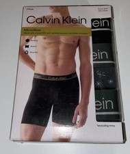 Calvin Klein MEN's LARGE  3-PACK Microfiber BOXER BRIEFS