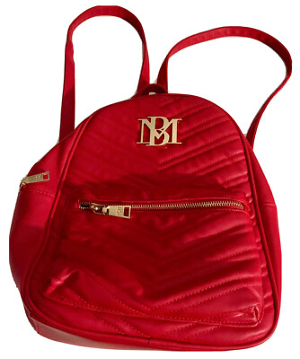 NEVER USED QUILTED BADGLEY MISCHKA SIGNATURE BACKPACK RED  display picture 2