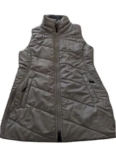 Smart Wool Women's Vest Wool Filled Zip Pockets & Vents Grey Taupe Medium