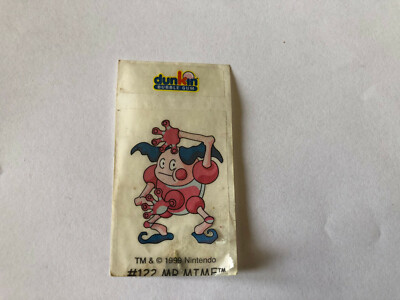 STICKER DUNKIN BUBBLE GUM TM 1999 NINTENDO 122 MR MIME