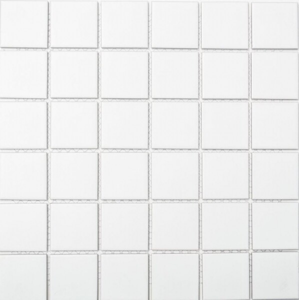 Mosaik Fliese Keramik Weiß Matt Fliesenspiegel Badezimmerwand Mos16B-0111_F-image