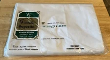 Vintage Wamsutta Superlin Irregulars White Twin Flat Sheet 72x104 NOS Sealed