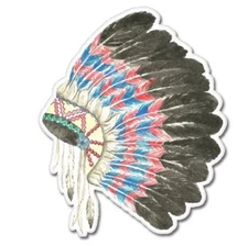 Native American Headdress Vinyl Sticker - SELECT SIZE